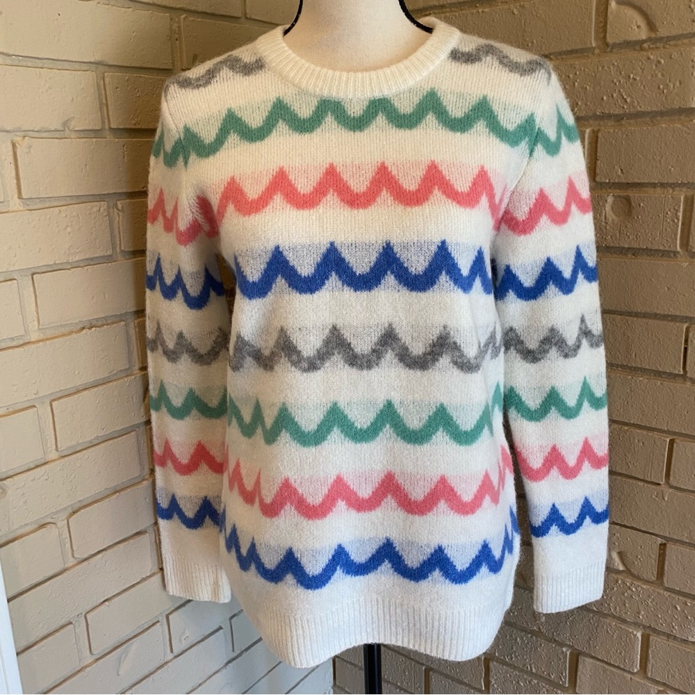 Boden Effingham Azalea Chevron Stripe Wool Alpaca Pullover Sweater Women Medium